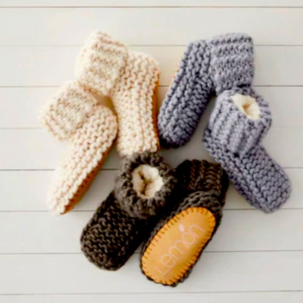 Knit Slippers -Ivory